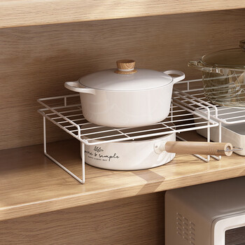 品芝厨房台面柜下锅具收纳架家用柜内放锅架台面厨具分层置物架收纳架