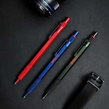红环（rotring）按压式圆珠笔0.7mm  德国高颜值金属笔身专业绘图-600系列红色单支装