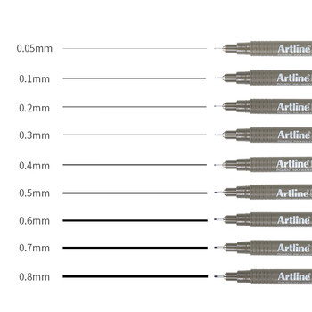 【开学必备】旗牌（Shachihata）Artline 超细勾线笔 防水绘图笔 漫画/设计/动漫专用 0.1mm 黑色 EK-231