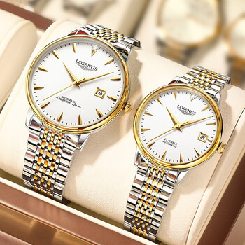 抚情侣对表真钻十大品牌男士女士手表 l1853-间金白面对表【图片 价格