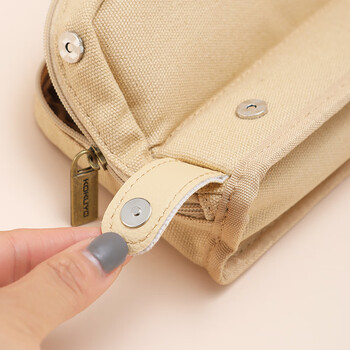 国誉（KOKUYO）一米新纯文具笔袋盒多功能手提收纳帆布包 浅棕色 1个装 WSG-PCS133NLS