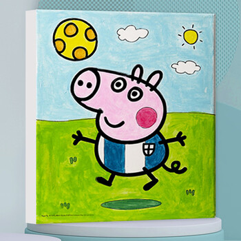 小猪佩奇创意涂色画框-乔治在玩球