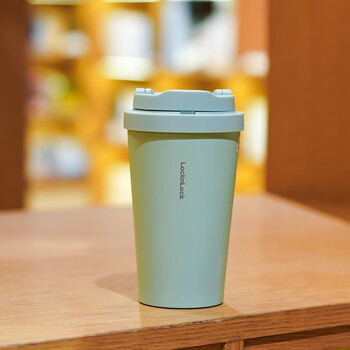 乐扣乐扣（LOCK&LOCK）遇见元气保温保冷咖啡杯弹跳盖男女颜值水杯LHC3271BEG白色400ML