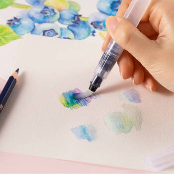 辉柏嘉（Faber-castell）水溶彩色铅笔48色笔筒盒装（配水溶铅笔+自来水笔）美术写生