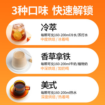 艾弗五F5 速溶冷萃黑咖啡 美式香草拿铁冷萃风味混合尝鲜装 4颗*2g 艾弗五F5 速溶冷萃黑咖啡 美式香草拿铁冷萃风味混合尝鲜装 4颗*2g