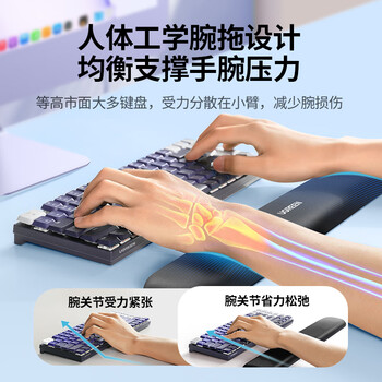 绿联键盘手腕托垫 键盘鼠标护腕掌托【柔软记忆棉】机械键盘游戏办公打字腕托架 笔记本电脑桌面手托垫