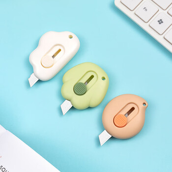 天色 迷你随身美工刀 拆件拆快递小刀开箱刀学生美术裁纸刀小号可爱随身刀子文具 TS-2712 粉色小鸟