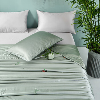 80支莱赛尔纤维简约夏凉夏被夏季空调被竹纤维薄被子灰瓦绿1520m