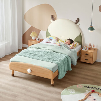 林氏家居 林氏木业卧室男女孩儿童床简约现代一米五单人床儿童家具