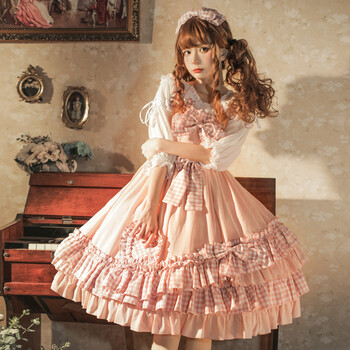 lolita裙原创原版可爱甜系jsk吊带连衣裙洛丽塔洋装公主裙 粉色 jsk s