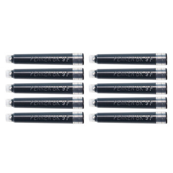 白金（PLATINUM）钢笔PQR-100 小流星钢笔用墨胆 蓝黑色墨囊10支装