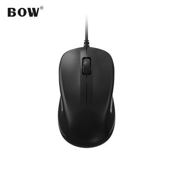 B.O.W航世 M136U 有线鼠标 商务办公鼠标 静音鼠标 笔记本电脑鼠标 黑色