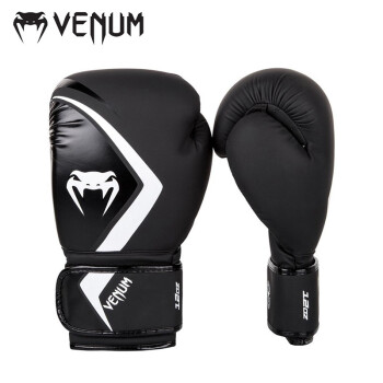 VENUM 毒液竞争2.0拳套 拳击泰拳手套沙袋拳套训练健身成人 黑白色 10 OZ