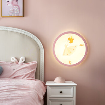 网红儿童房壁灯少女创意isn过道卧室床头装饰女孩房间护眼led灯具