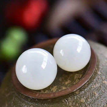 玉单珠 白玉收藏级 散珠圆珠和田玉 diy多宝手串配珠 7a收藏6mm单颗