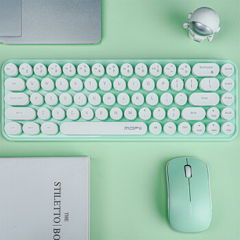 摩天手(Mofii) i豆无线复古朋克键鼠套装 可爱便携办公键鼠套装 鼠标 电脑键盘 笔记本键盘 白绿79.00元