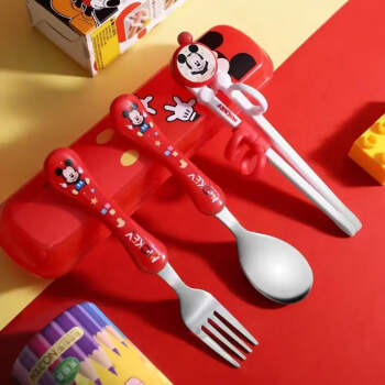 迪士尼（Disney）儿童筷子学习筷宝宝2练习筷家用叉勺餐具3男女婴儿5岁卡通训练筷