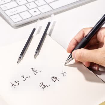得力(deli)中性笔笔芯s760黑色0.5mm子弹头签字笔水笔替芯20支装