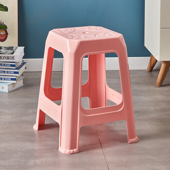 家用加厚塑料凳子高脚凳客厅餐桌吃饭椅子经济型熟胶板凳中号 一般款