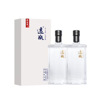 景阳冈 水晶透瓶礼盒装粮食白酒礼盒装商务宴请招待用酒 38度两瓶装