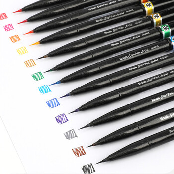 派通(Pentel)彩色软笔科学毛笔细手账手绘贺卡绘画软头秀丽笔 SESF30C 橙色 派通(Pentel)彩色软笔科学毛笔细手账手绘贺卡绘画软头秀丽笔 SESF30C 橙色