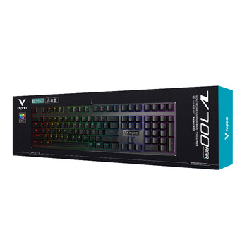 雷柏（Rapoo） V700RGB合金版 机械键盘 有线键盘 游戏键盘 108键RGB背光键盘 可编程键盘 吃鸡键盘 黑轴