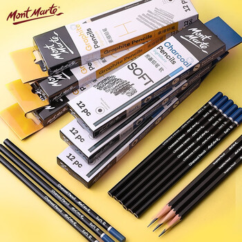 蒙玛特(Mont Marte)12b素描铅笔12支盒装 美术绘画炭笔速写笔学生初学素描笔 练习写生画画专用画笔PNX0010美术写生