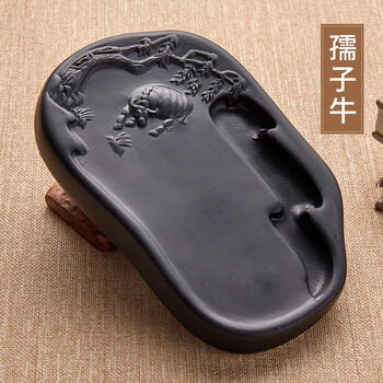 六品书院澄泥砚天然原石多功能四大名砚学生砚台磨墨书法用品墨碟墨池文房四宝初学者墨盒