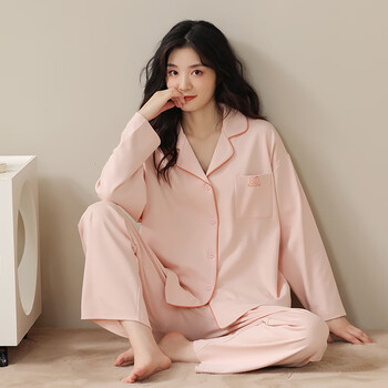 红豆(hongdou)红豆睡衣女春秋款2023年新款仿制纯棉长袖大码秋冬季可