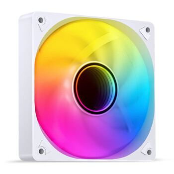 乔思伯（JONSBO）SL-120WR幻彩版白色款 12CM机箱风扇 （反向扇叶/5V ARGB主板同步/4PIN PWM公母头可串联）