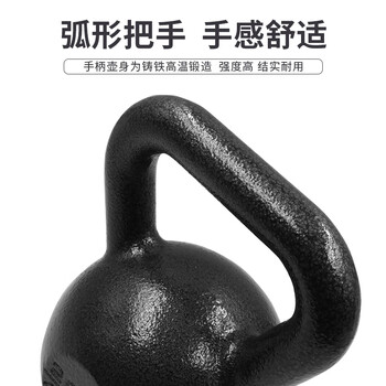 PROIRON普力艾 铸铁壶铃男士提壶哑铃壶健身壶铃深蹲练臀器械壶铃球 12KG