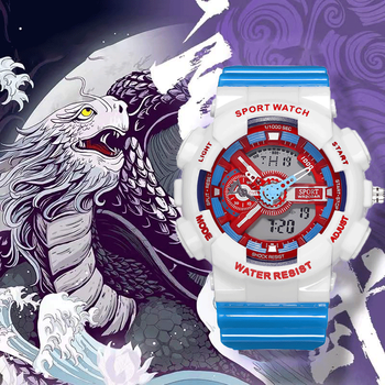 卡西欧联名款casio电子手表神兽白虎火影忍者联名男款初中高中男学生