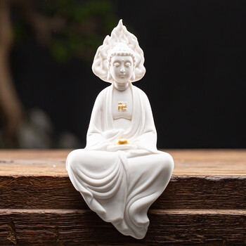 aurorcness创意手工精品陶瓷如来观音佛像中式玄关风水工艺品装饰品