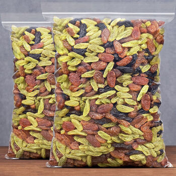 三色葡萄干无核四种彩色葡萄干休闲零食蜜饯混合大颗粒葡萄干500g净重