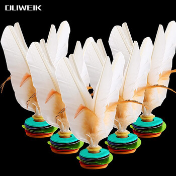 杜威克 毽子鹅毛羽毛彩色比赛毽球牛筋底花键儿童毽子白色 5只装 杜威克 毽子鹅毛羽毛彩色比赛毽球牛筋底花键儿童毽子白色 5只装