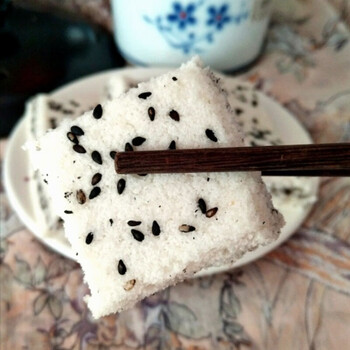 浙江温州特产现做黑芝麻糕点糯米糕芝麻糕茶座点心小吃芝麻味