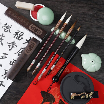 天天练(Tiantianlian)水墨云烟文房四宝套装笔墨纸砚师恩成人毛笔书法套装中秋礼物 TN-0636 天天练(Tiantianlian)水墨云烟文房四宝套装笔墨纸砚师恩成人毛笔书法套装中秋礼物 TN-0636