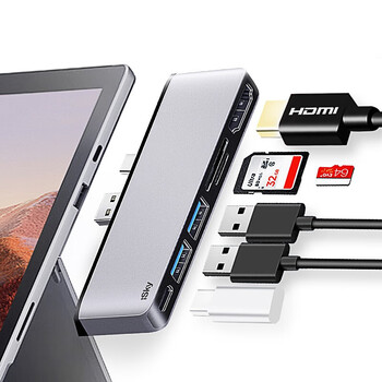 isky微软Surface Pro7扩展坞USB-C转换器USB高速传输转接头HDMI视频投影同屏转换线平板笔记本六合二 isky微软Surface Pro7扩展坞USB-C转换器USB高速传输转接头HDMI视频投影同屏转换线平板笔记本六合二