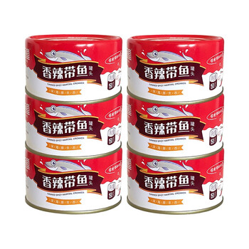 味品堂 香辣带鱼罐头 鱼罐头 海鲜罐头 大连特产150g*6罐
