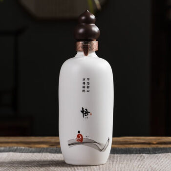 瓶高端漂亮桃花酒古风特色创意仿古中式散装磨砂 xd-复古单瓶1斤装悟