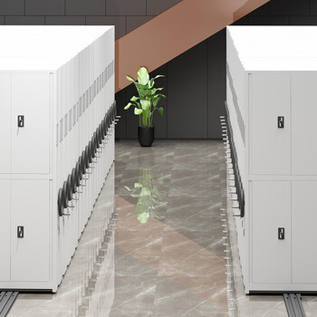 奈高密集架手摇档案柜移动文件柜资料柜钢制轨道图书柜一列五组每立方