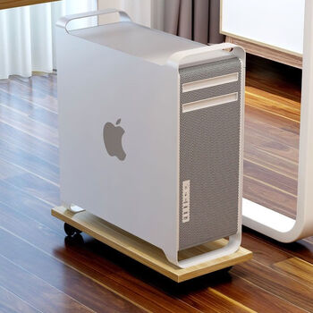 台式电脑主机底座托盘可移动滑轮机箱架子家用办公简约托架置物架 浅