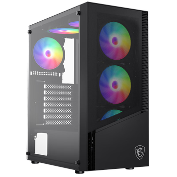 微星（MSI）龙菱二代 玻璃侧透机箱支持ATX主板 (优化风道设计/磁吸式防尘网/ATX电源支持)