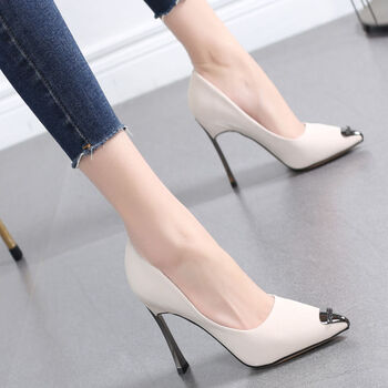 森甘雨女鞋新款季韩版红水钻时高跟鞋女细跟尖头浅口单鞋女定制联名款