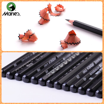 马利（Marie's）素描铅笔套装初学者学生绘画工具铅笔炭笔橡皮美工刀纸擦笔民族风笔帘