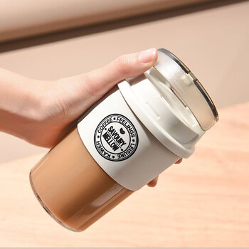 焙印 咖啡杯便携随行杯外带简约随身杯tritan创意水杯子 浅灰色 焙印 咖啡杯便携随行杯外带简约随身杯tritan创意水杯子 浅灰色