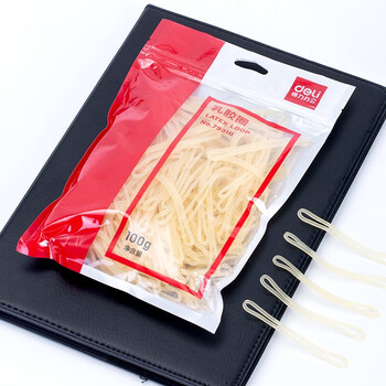 得力(deli)橡皮筋/乳胶圈/橡皮圈/捆扎胶圈 100g袋装 耐用办公用品 79310