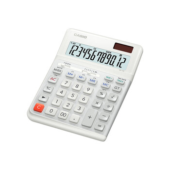 卡西欧（CASIO）3度人体工学计算器DE-12E 台式办公计算器人体工学阶梯按键