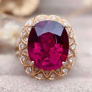 布兰菲bulanfei碧玺戒指彩宝首饰金镶钻轻奢时尚气质总重537克主石965