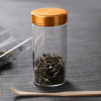 逸居客（YIJUKE）便携茶叶罐小号迷你茶罐玻璃密封存茶罐合金盖旅行外带茶盒